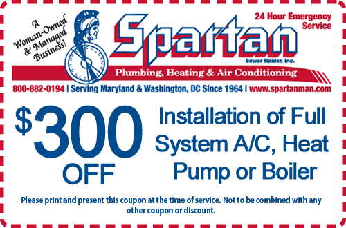 Installation of Full System A/C, Heat Pump, or Boiler coupon for $300